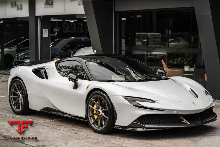 FERRARI SF90 STRADALE OE STYLE AUTOCLAVE CARBON FIBER FRONT LIP BSD