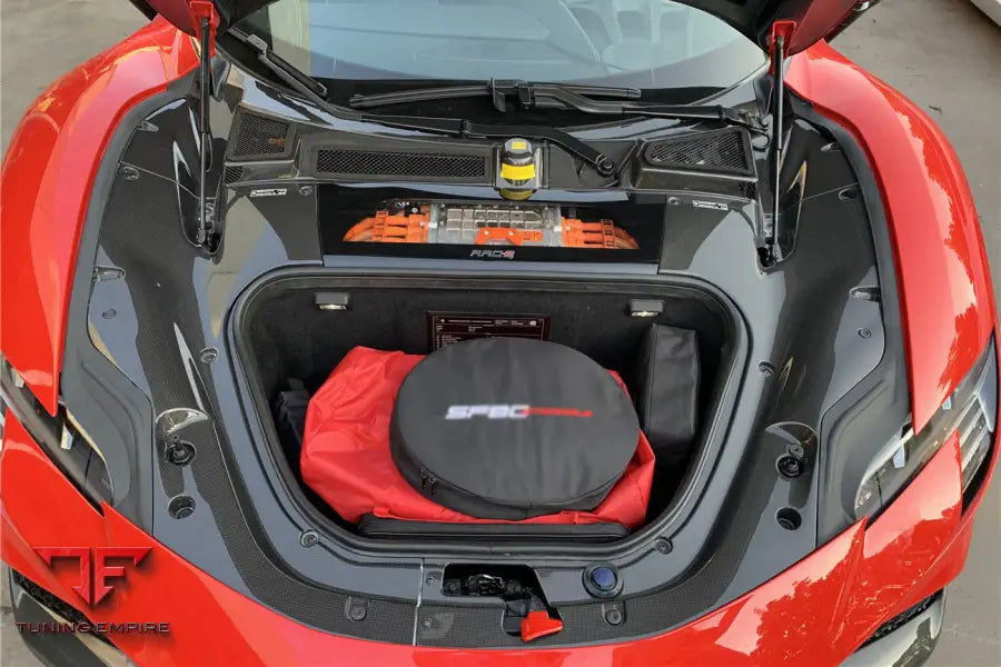 FERRARI SF90 STRADALE OE STYLE AUTOCLAVE CARBON FIBER FRONT STORAGE BOX INTERIOR BSD