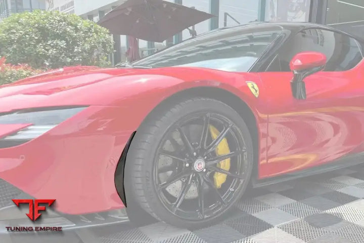 FERRARI SF90 STRADALE OE STYLE AUTOCLAVE CARBON FIBER FRONT BUMPER SIDE AIR VENTS BSD