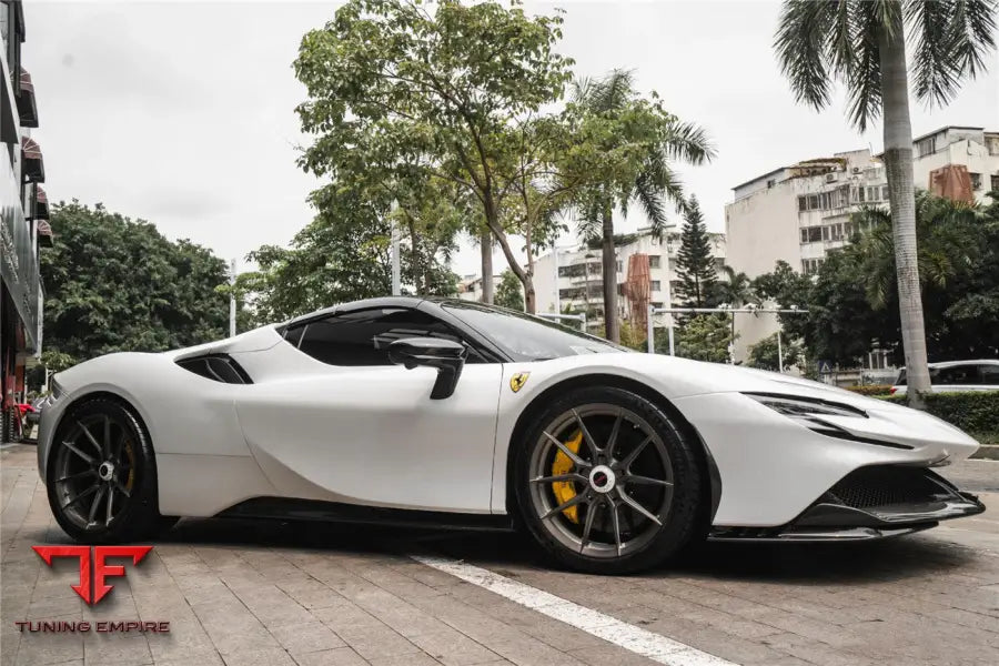 FERRARI SF90 STRADALE OE STYLE AUTOCLAVE CARBON FIBER FRONT BUMPER SIDE AIR VENTS BSD