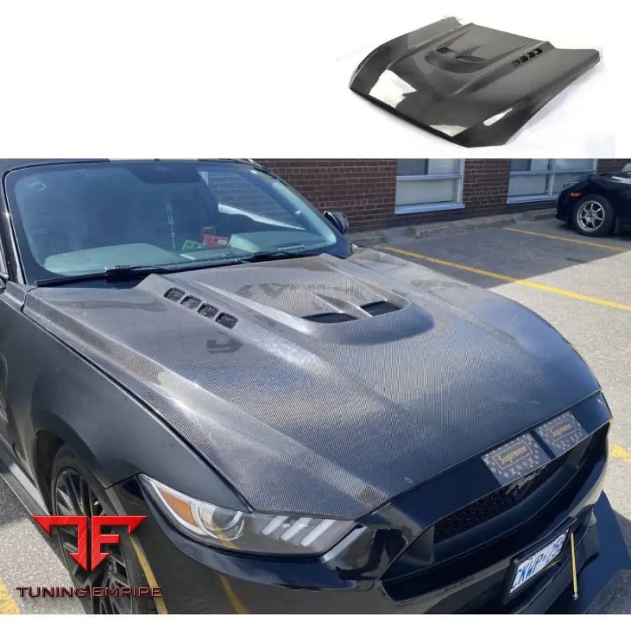 GTS STYLE CARBON FIBER HOOD FOR FORD MUSTANG 2015–2017 FD – LIGHTWEIGHT & AERODYNAMIC UPGRADE