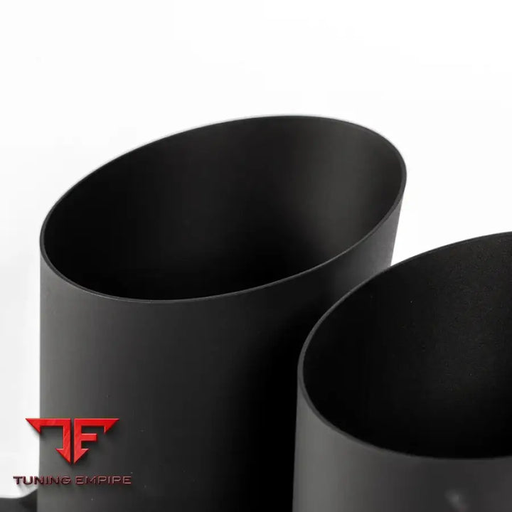 JCR PORSCHE OEM REPLACEMENT TITANIUM TIPS (MEGAPHONE - BLACK COATED)