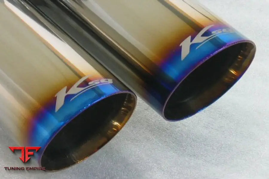 KREISSIEG PORSCHE 955 CAYENNE TITANIUM FLOATING CURL TAIL & SAND BLAST “KSG” LOGO MARK WITH CAT-BACK F1 SOUND VALVETRONIC EXHAUST SYSTEM