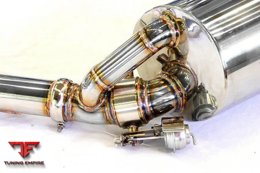 KREISSIEG PORSCHE PANAMERA TITANIUM FLOATING CURL TAIL ＆SAND BLAST “KSG” LOGO MARK WITH CAT-BACK F1SOUND VALVETRONIC