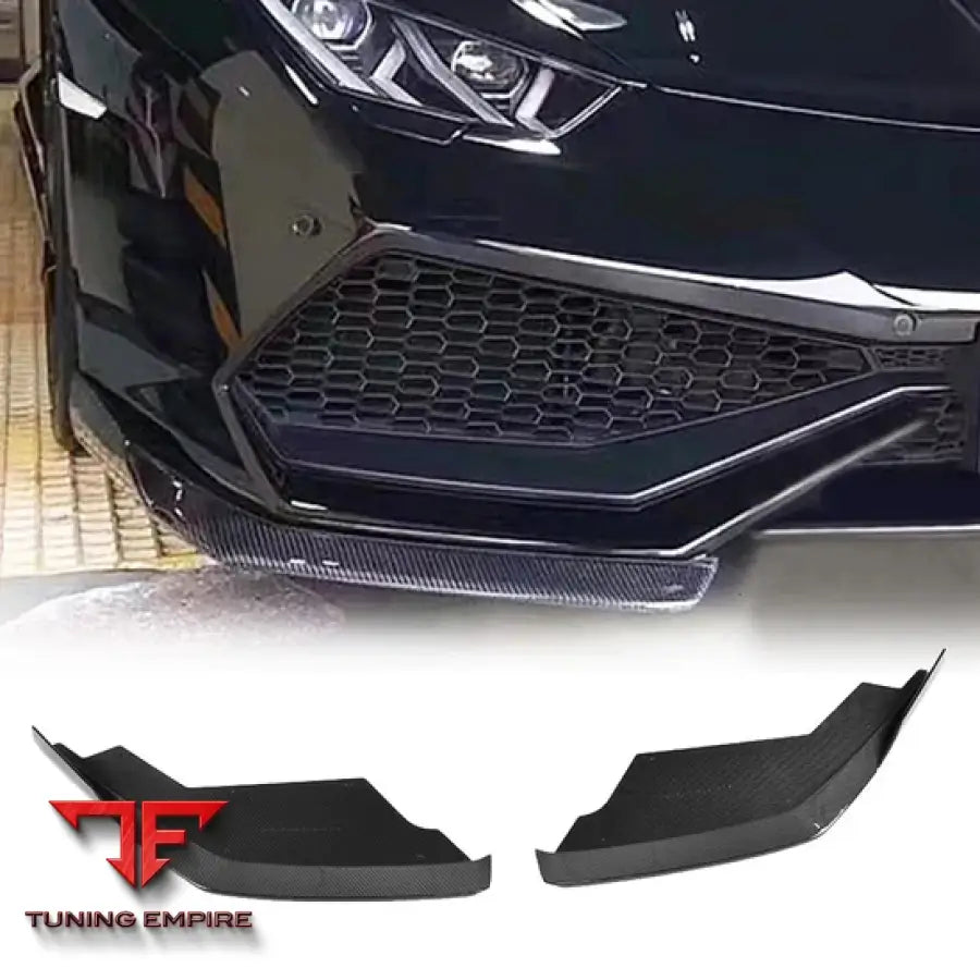 LAMBORGHINI HURACAN CARBON FIBER FRONT BUMPER SPLITTERS 2014-2018Y