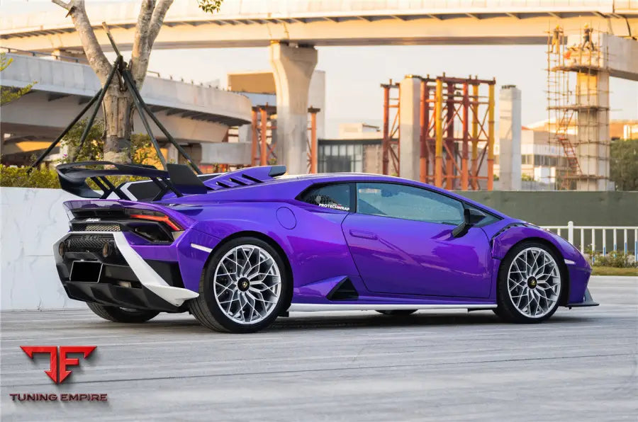 LAMBORGHINI HURACAN LP610 & LP580 & EVO CONVERT TECNICA STYLE DRY CARBON FIBER FRONT BUMPER BSD
