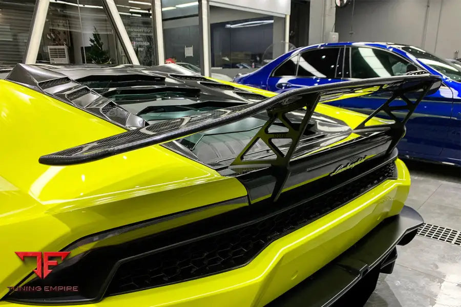 LAMBORGHINI HURACAN LP610 & LP580 & EVO & TECNICA DC STYLE CARBON FIBER TRUNK SPOILER WITH BASE BSD