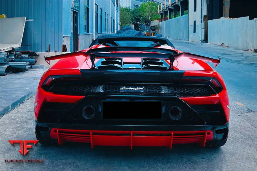 LAMBORGHINI HURACAN LP610 & LP580 & EVO & TECNICA MD STYLE CARBON FIBER TRUNK SPOILER W BASE BSD
