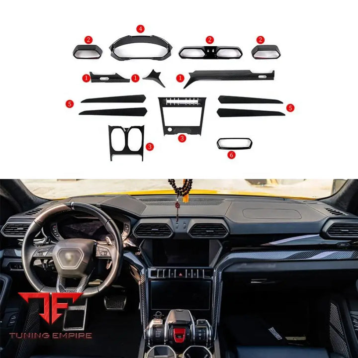 LAMBORGHINI URUS 14 PCS DRY CARBON FIBER INTERIORS