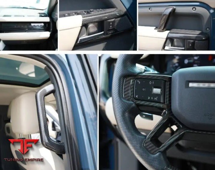 LAND ROVER DEFENDER INTERIOR DRY CARBON FIBER DASHBOARD TRIMS FIT 110 90