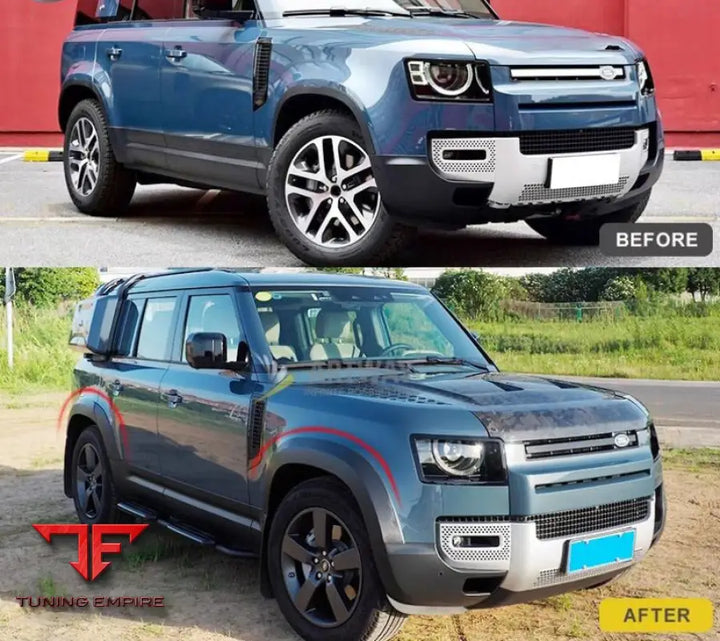 LAND ROVER DEFENDER MATTE BLACK OVER FENDERS ARCHES 110 90