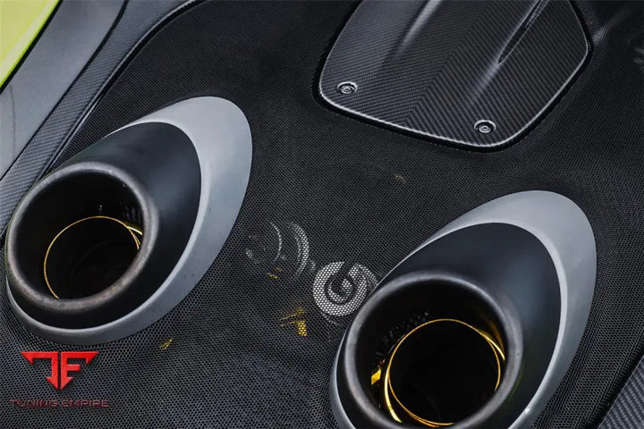 MCLAREN 540C & 570S & 570GT 600LT-STYLE PARTIAL CARBON FIBER REAR BUMPER WITH DIFFUSER AND TRUNK SPOILER AND ENGINE