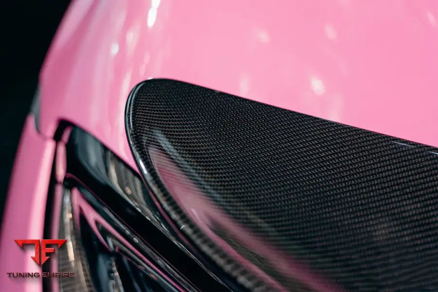 MCLAREN 540C & 570S & 570GT 600LT-STYLE PARTIAL CARBON FIBER REAR BUMPER WITH DIFFUSER AND TRUNK SPOILER AND ENGINE