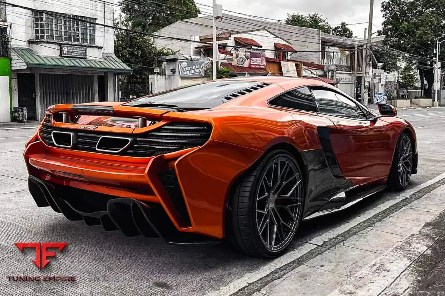 MCLAREN MP4 12C & 650S REBEL PERFORMANCE STYLE PARTIAL CARBON FIBER REAR BUMPER BSD