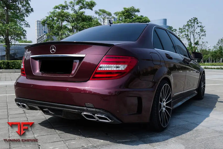 MERCEDES BENZ C CLASS W204 P STYLE REAR BUMPER WITH EXHAUST TIPS BSD