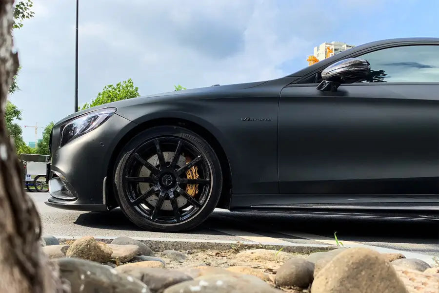 MERCEDES-BENZ C217 S63 & S65 AMG COUPE CARBON FIBER SIDE SKIRTS EXTENSION BSD