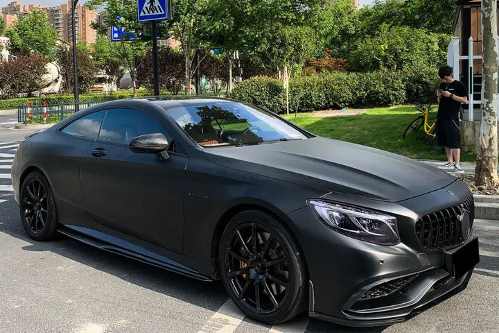 MERCEDES-BENZ C217 S63 & S65 AMG COUPE CARBON FIBER SIDE SKIRTS EXTENSION BSD