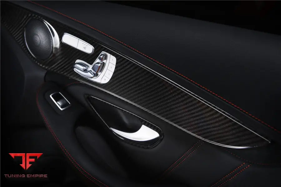 MERCEDES BENZ W205 C CLASS/GLC X253 CARBON FIBER INTERIOR DOOR HANDLE COVER TRIM BSD