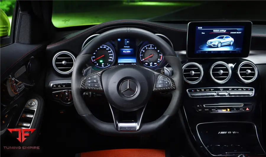 MERCEDES-BENZ W205 C63 AMG CARBON FIBER INTERIOR STEERING WHEEL TRIM BSD