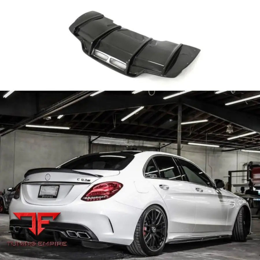 MERCEDES BENZ W205 C63 CARBON FIBER REAR LIP