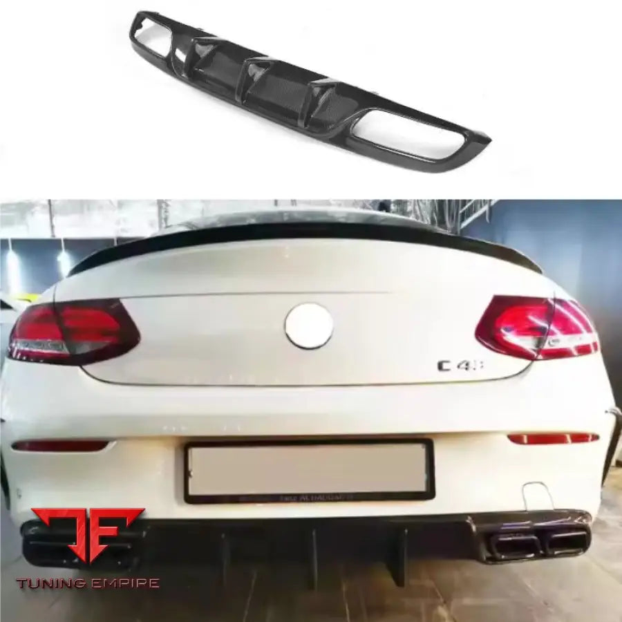 MERCEDES BENZ W205 C63 COUPE AM STYLE CARBON FIBER DIFFUSER