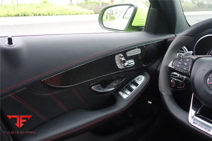 MERCEDES BENZ W205 C63S AMG SEDAN CARBON FIBER INTERIOR DOOR PANEL TRIM COVER STRIP BSD
