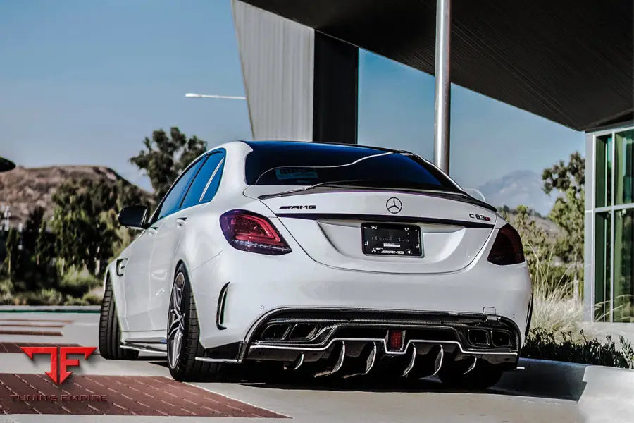 MERCEDES BENZ W205 C63S AMG SEDAN IMP PERFORMANCE CARBON FIBER REAR DIFFUSER W CAPS BSD