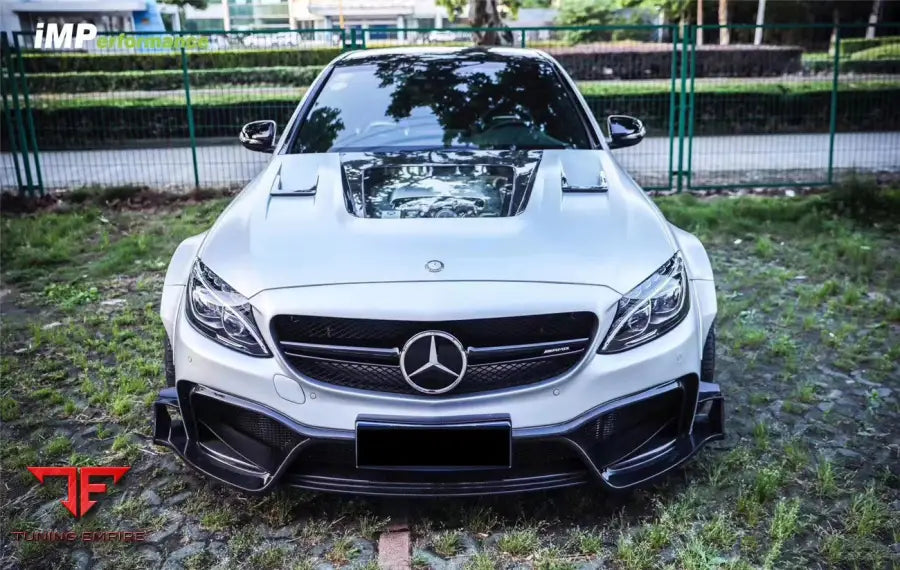 MERCEDES BENZ W205 C63S AMG SEDAN IMP PERFORMANCE PARTIAL CARBON FIBER FRONT BUMPER BSD