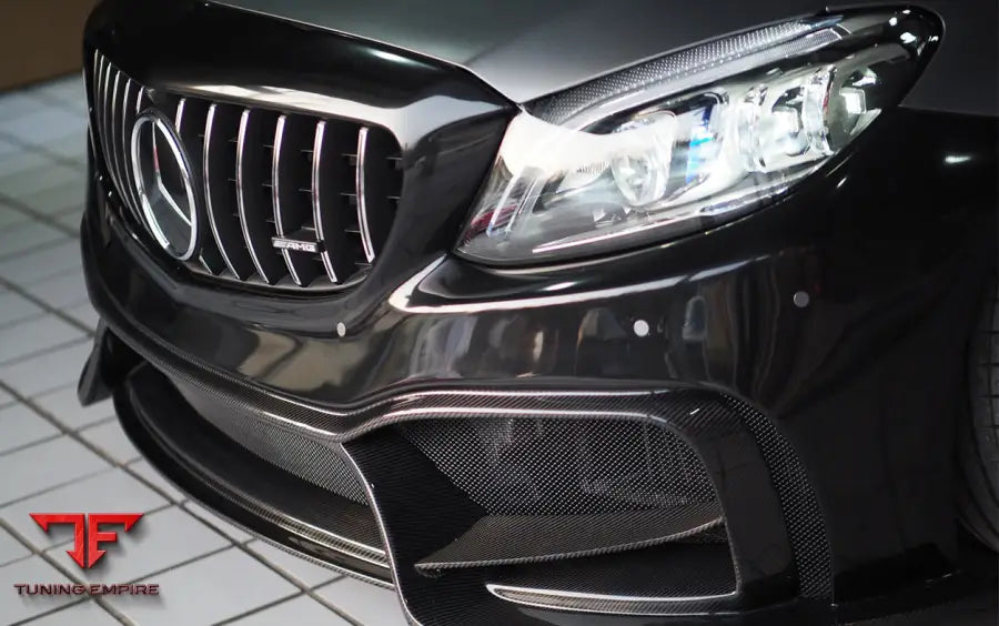 MERCEDES BENZ W205 C63S AMG SEDAN IMP PERFORMANCE PARTIAL CARBON FIBER FRONT BUMPER BSD