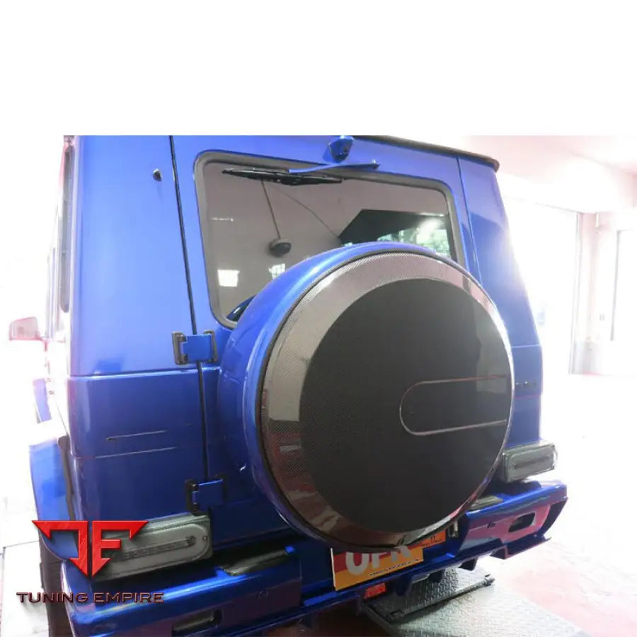 MERCEDES BENZ W463A W464 G500 G550 G63 DRY CARBON FIBER MATERIAL SPARE WHEEL COVERS