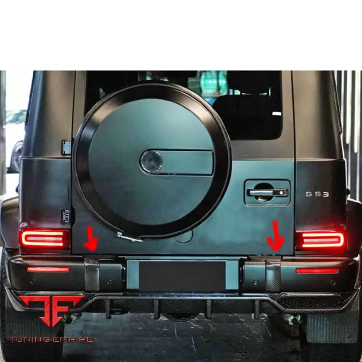 MERCEDES BENZ W463A W464 G63 G500 CARBON FIBER REAR BUMPER COVER TRIMS