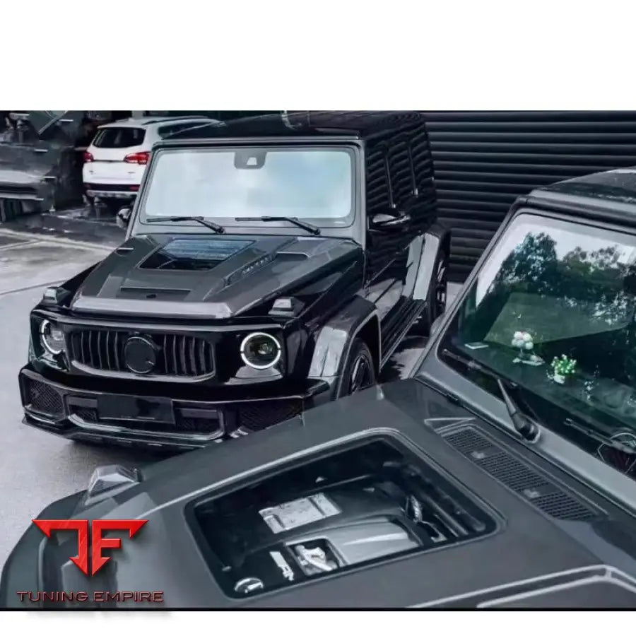 MERCEDES BENZ W464 CARBON FIBER HOOD WITH GLASS FIT BONNET