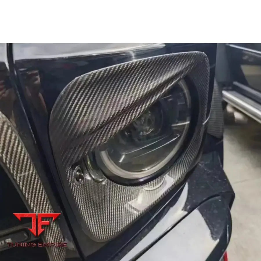 MERCEDES BENZ W464 G63 W463A DRY CARBON FIBER HEADLIGHT FRAME COVER TRIM