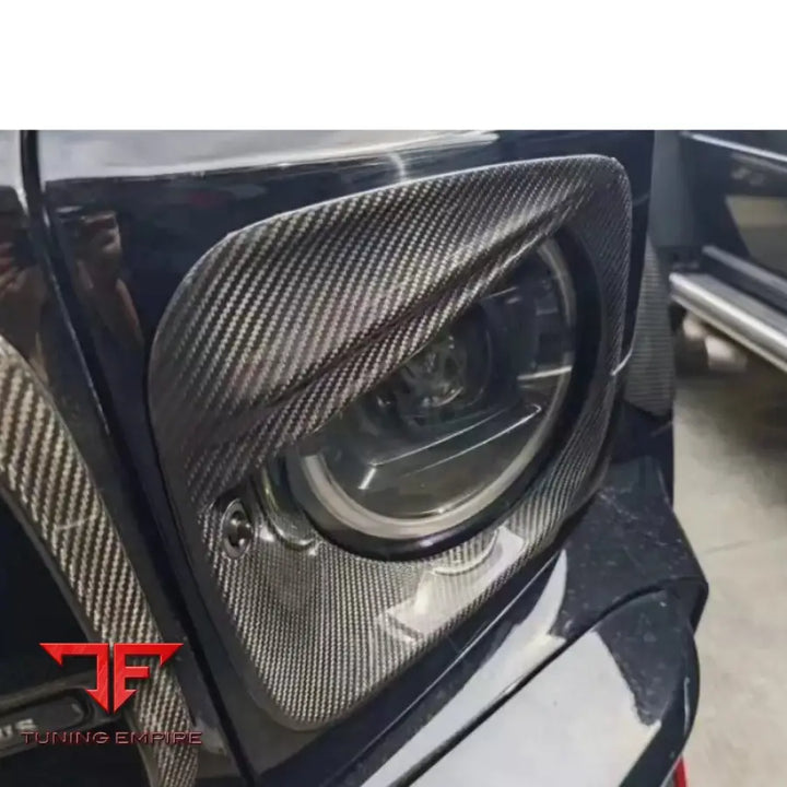 MERCEDES BENZ W464 G63 W463A DRY CARBON FIBER HEADLIGHT FRAME COVER TRIM