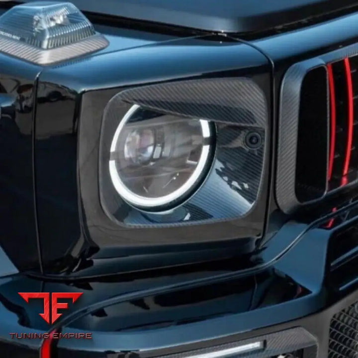 MERCEDES BENZ W464 G63 W463A DRY CARBON FIBER HEADLIGHT FRAME COVER TRIM