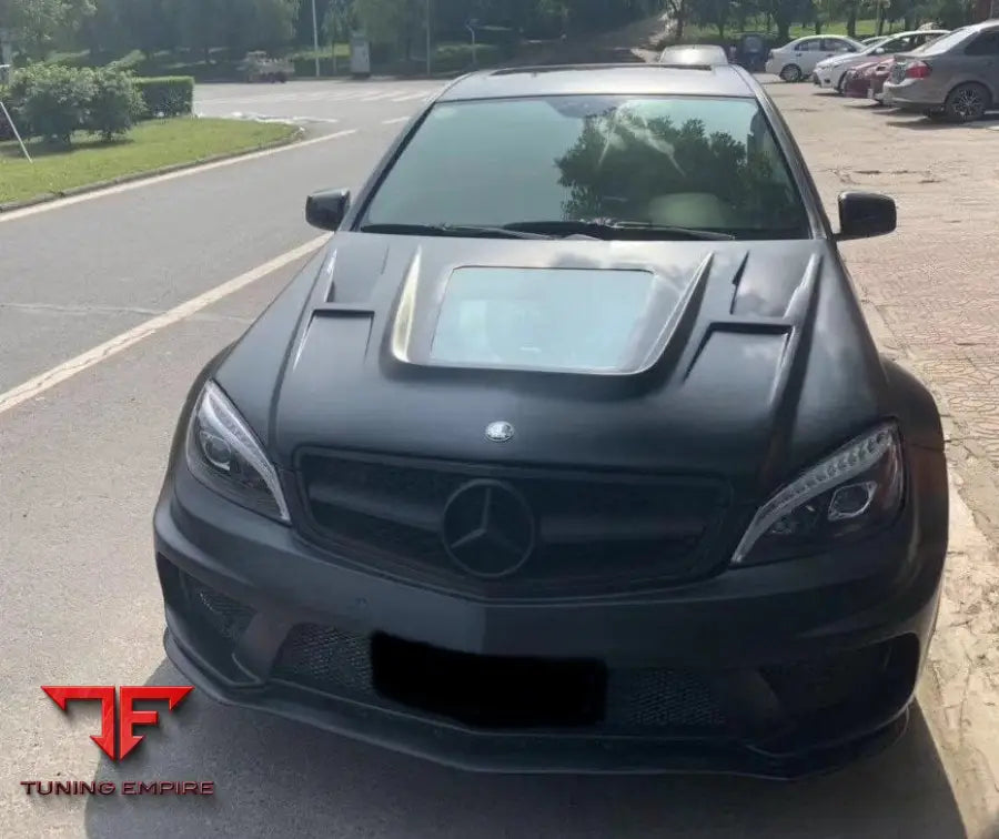 MERCEDES C63 AMG W204 CARBON HOOD WITH GLASS