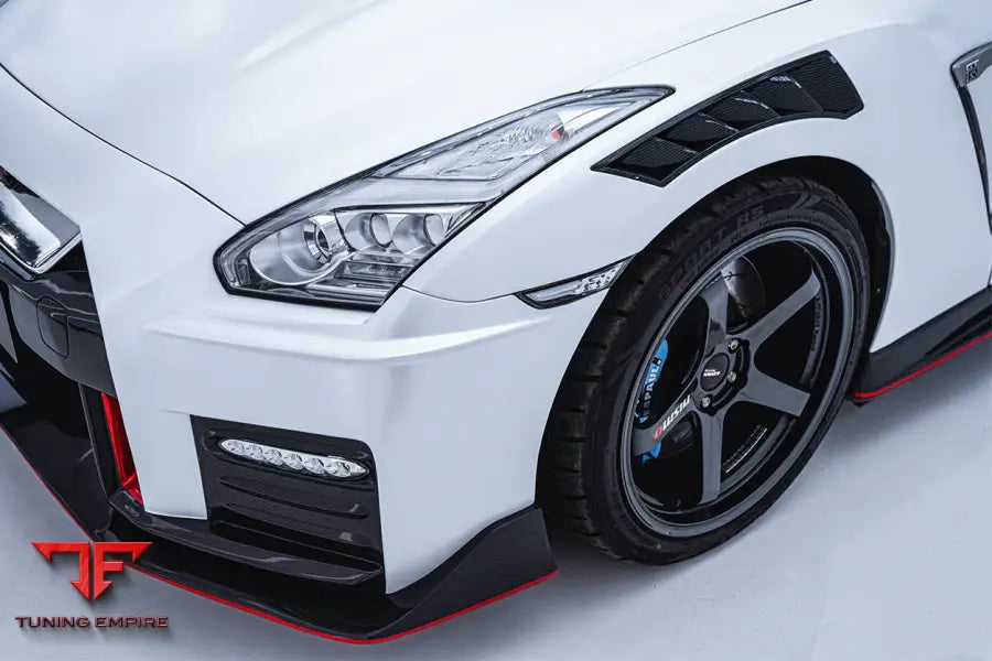 NISSAN GTR R35 CBA DBA VER17 NSM STYLE PARTIAL CARBON FIBER FRONT BUMPER BSD