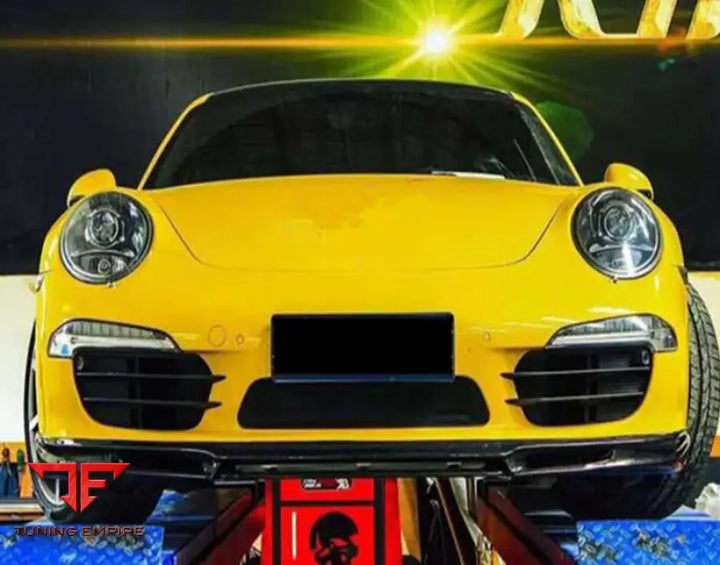 PORSCHE 911 (991) CARBON FIBER FRONT LIP SPOILER LIGHTWEIGHT GLOSSY FINISH OEM FIT 2010 2013