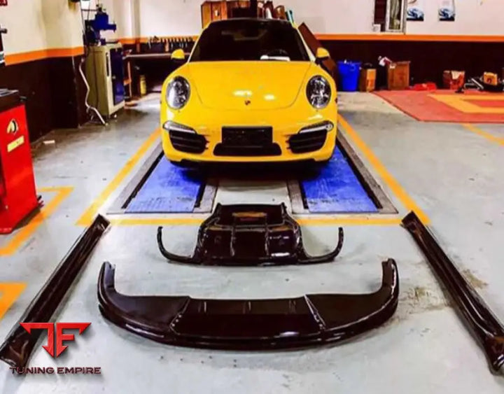 PORSCHE 911 (991) CARBON FIBER FRONT LIP SPOILER LIGHTWEIGHT GLOSSY FINISH OEM FIT 2010 2013