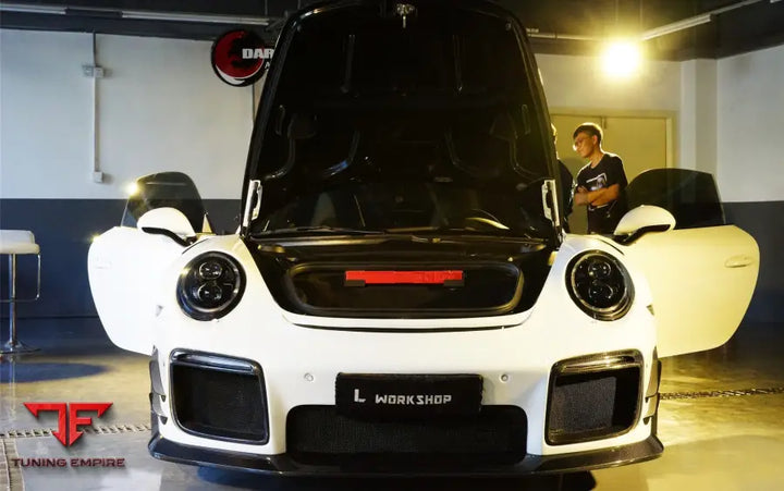 PORSCHE 911 / 991 TURBO S GT2RS STYLE PARTIAL CARBON FIBER FRONT BUMPER AND FENDER BSD