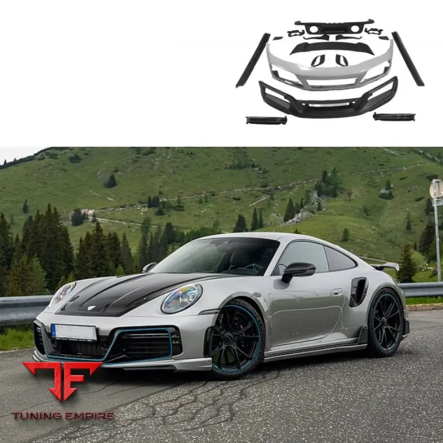 PORSCHE 911 (992) TURBO S BODY KIT – 2020–2024 TE STYLE DRY CARBON FIBER BUMPERS