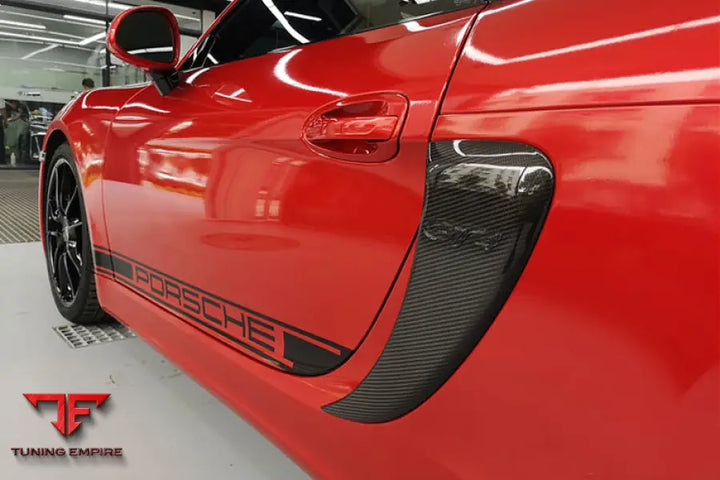 PORSCHE 981 / BOXSTER / CAYMAN GT4 STYLE CARBON FIBER QUARTER PANEL SIDE SCOOPS BSD
