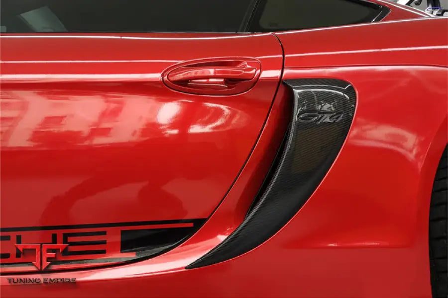 PORSCHE 981 / BOXSTER / CAYMAN GT4 STYLE CARBON FIBER QUARTER PANEL SIDE SCOOPS BSD