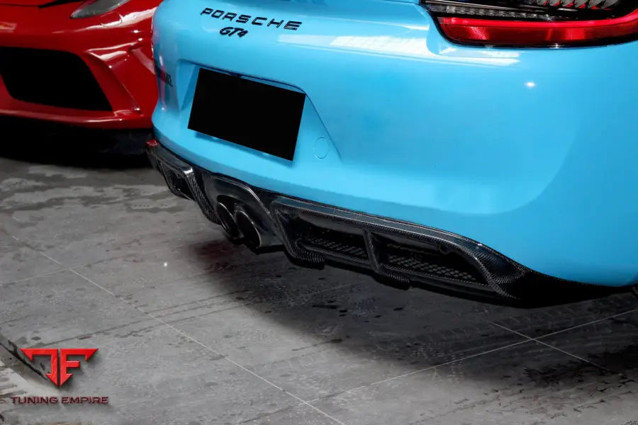 PORSCHE 981 / BOXSTER / CAYMAN GT4 STYLE CARBON FIBER REAR DIFFUSER BSD