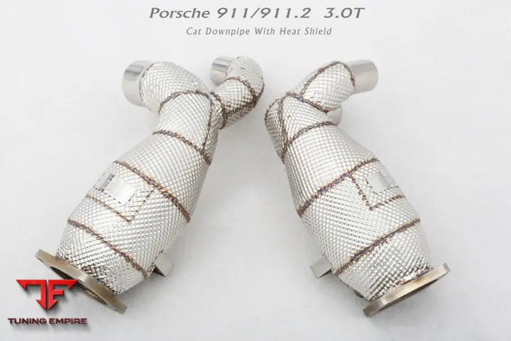 Porsche 991.2 All Ss304 Cat Downpipe With Heat Shield Exhaust System