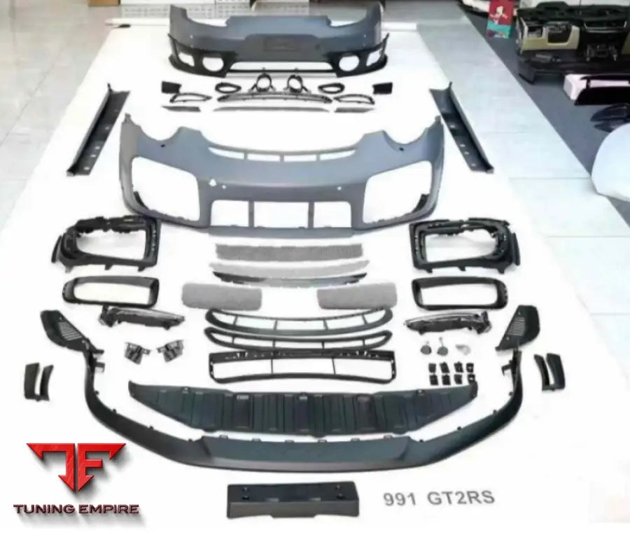 PORSCHE 991 GT2 TO RS STYLE BODY KIT – FRONT BUMPER SIDE SKIRTS EXHAUST TIPS – PP MATERIAL – 2010–2019
