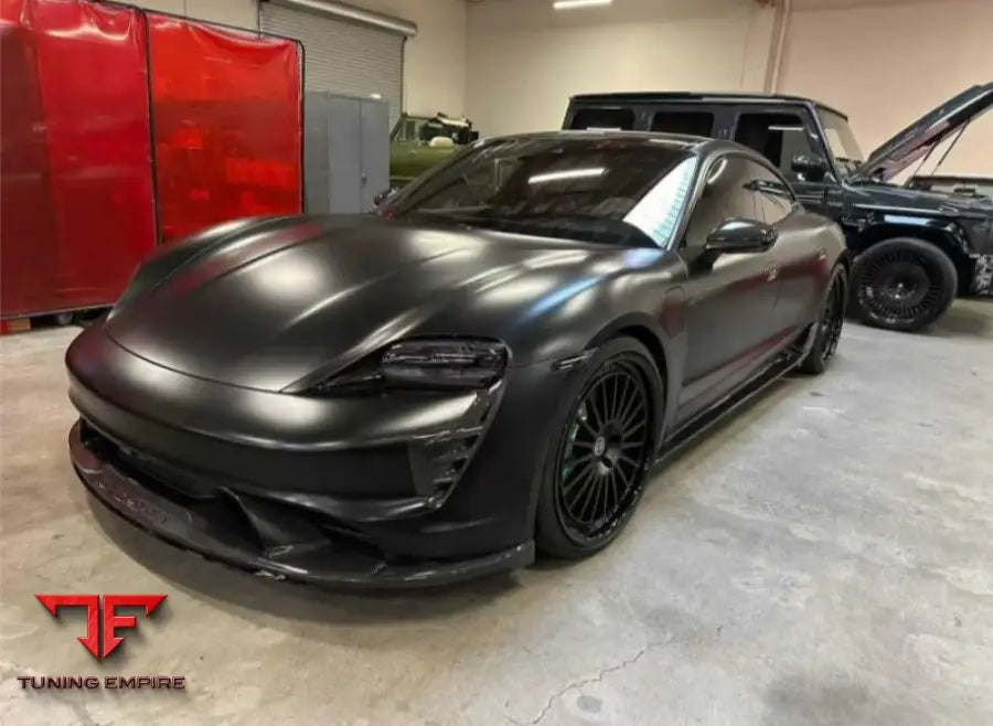 PORSCHE TAYCAN CARBON FIBER BODY KIT 2019 2021 – FRONT LIP SIDE SKIRTS REAR DIFFUSER & WING