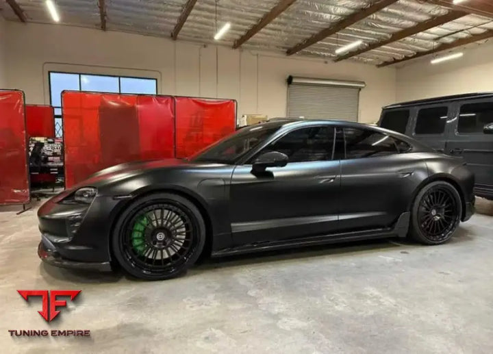 PORSCHE TAYCAN CARBON FIBER BODY KIT 2019 2021 – FRONT LIP SIDE SKIRTS REAR DIFFUSER & WING