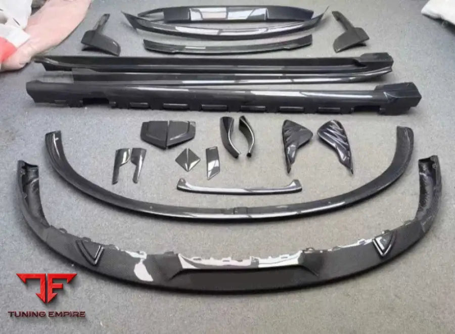 PORSCHE TAYCAN CARBON FIBER BODY KIT 2019 2021 – FRONT LIP SIDE SKIRTS REAR DIFFUSER & WING