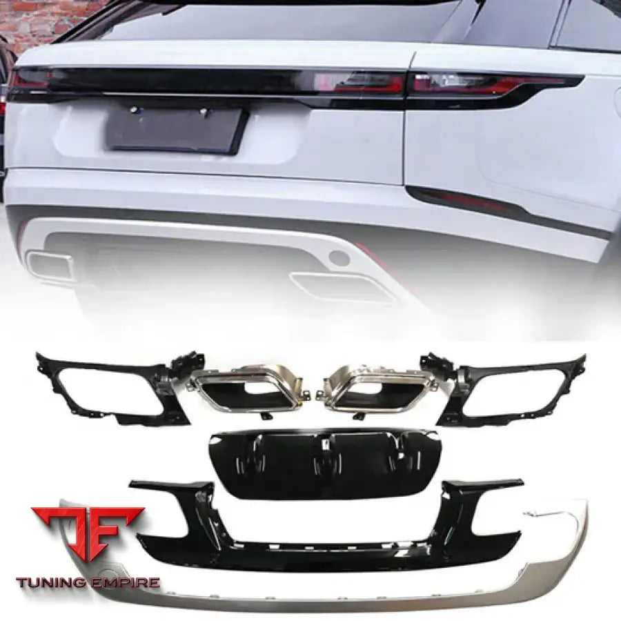 RANGE ROVER VELAR CARBON FIBER REAR BUMPER DIFFUSER WITH EXHAUST TIPS 2017-2021Y